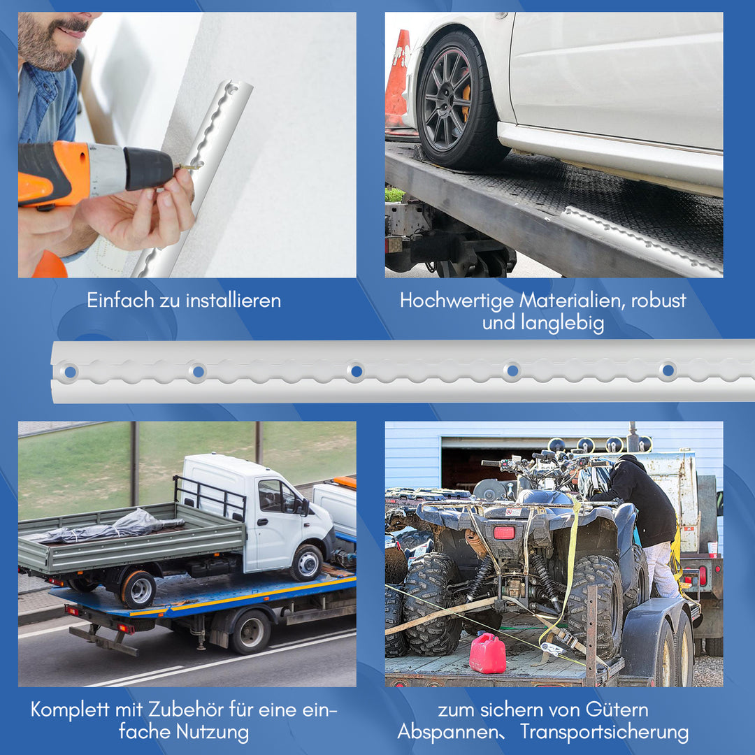 Sonnewelt Airlineschiene 4x 1m Aluminium für Wohnmobile und LKW
