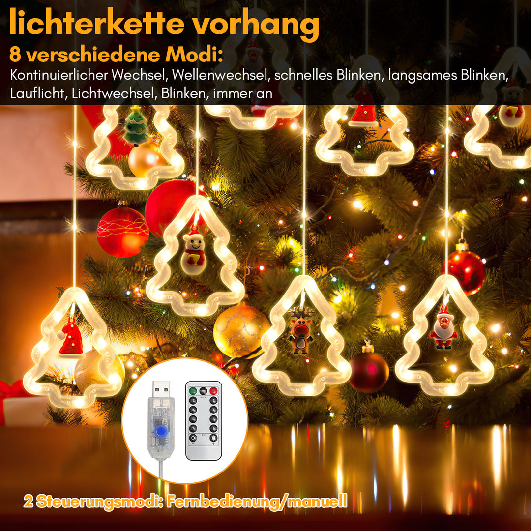 Sonnewelt LED Weihnachtsbeleuchtung Lichtervorhang 3M