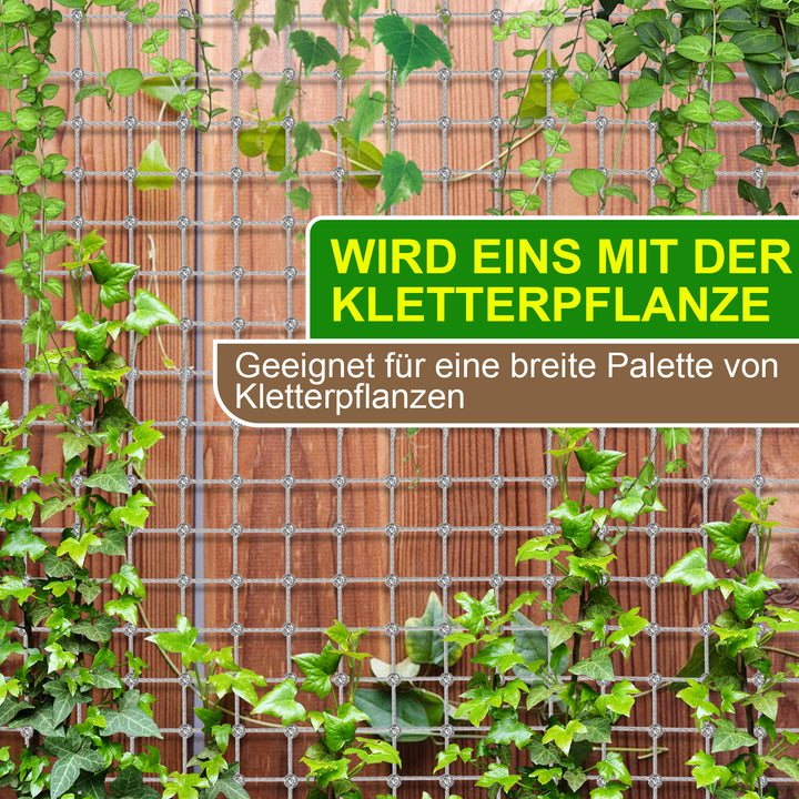 Sonnewelt Rankhilfe Edelstahl für Kletterpflanzen 12m