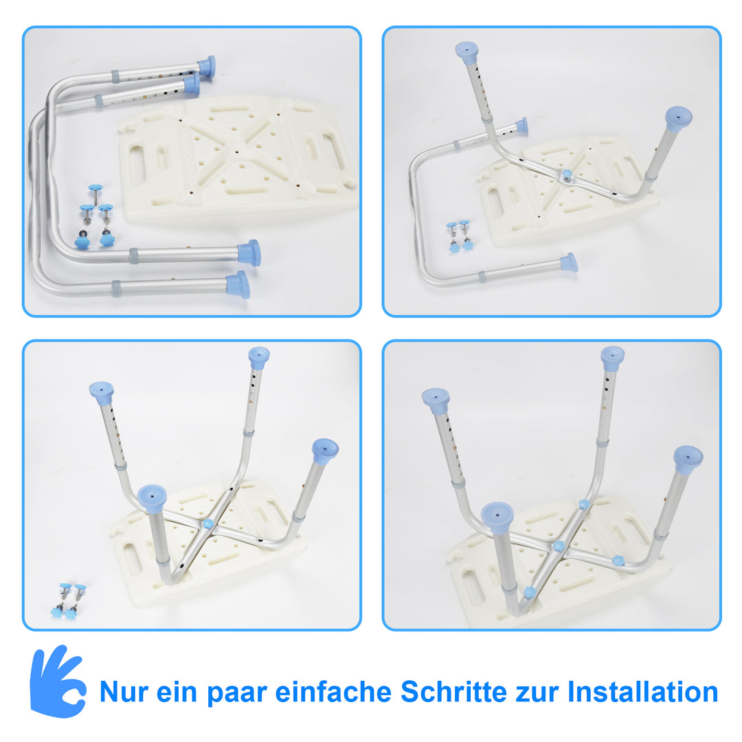 Sonnewelt Duschhocker Duschstuhl höhenverstellbar Aluminium