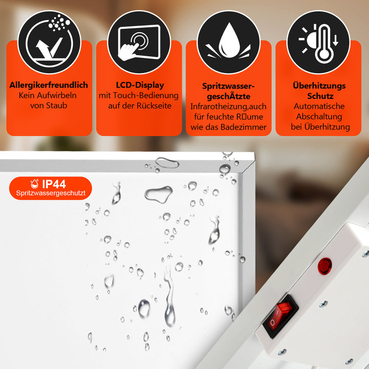 Sonnewelt Infrarotheizung Thermostat APP Fernbedienung 300-1200 W