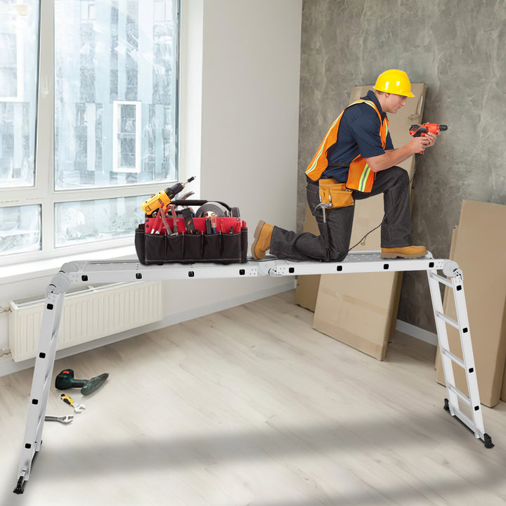 Sonnewelt 7-in-1 Aluminium Mehrzweckleiter 3.6M/4.7M/5.8M