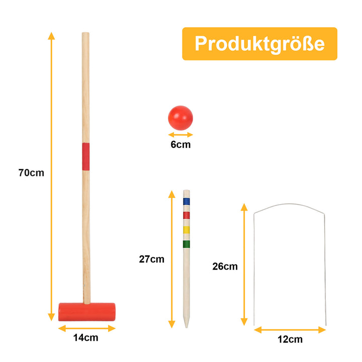 Sonnewelt Krocket Spiel 2-4 Spieler Croquet Set
