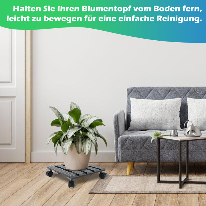Sonnewelt WPC Pflanzenroller Eckig mit Rollen Tragkraft 80 kg