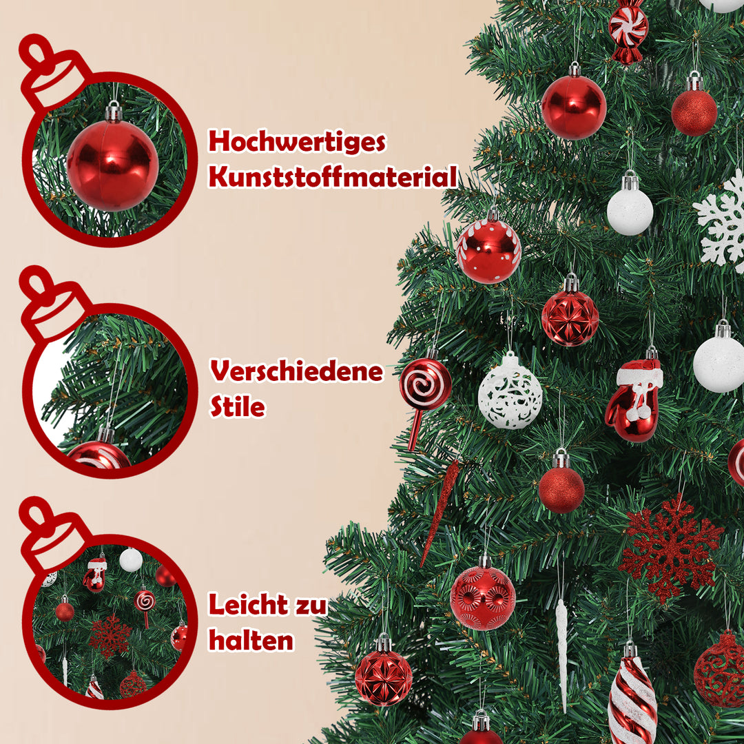 Sonnewelt Weihnachtskugeln Set 130 Christbaumkugeln für Weihnachtsbaum
