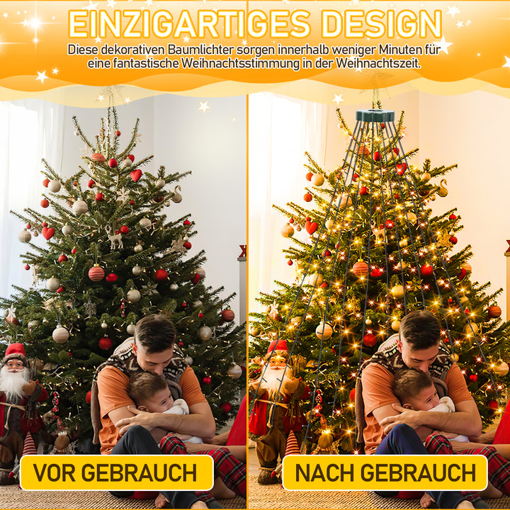 Sonnewelt LED Christbaumbeleuchtung mit Ring 280 LEDs Warmweiß IP44