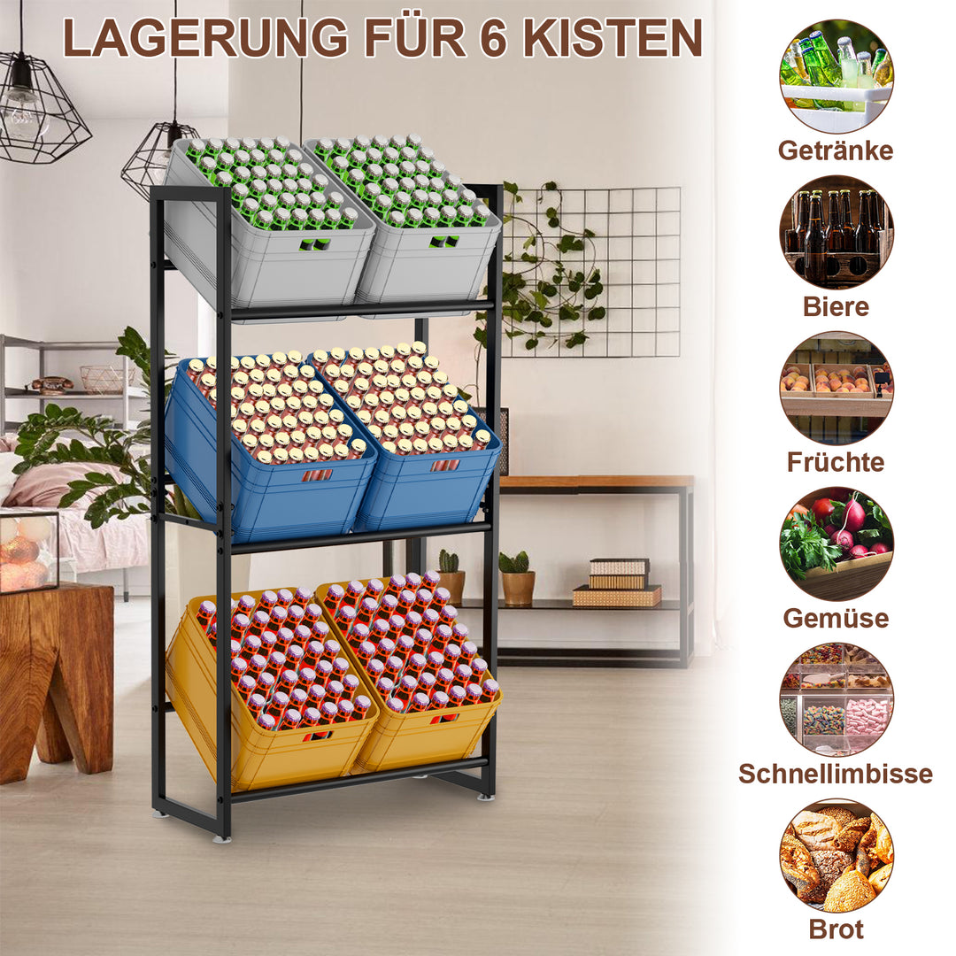 Sonnewelt Getränkekistenregal für 6 Kästen 140 * 71 * 30CM