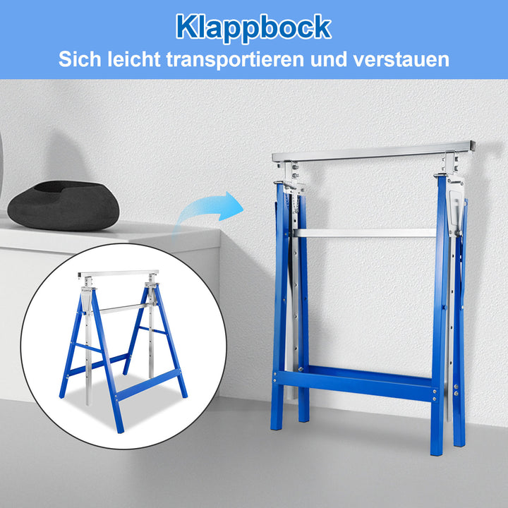 Sonnewelt 2x Gerüstbock Klappbock 7-fach höhenverstellbar