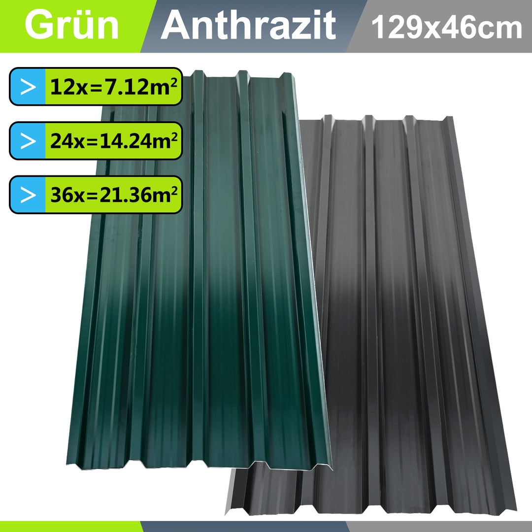 Sonnewelt Trapezblech Dachblech Verzinkt 129 x 46 cm 12X