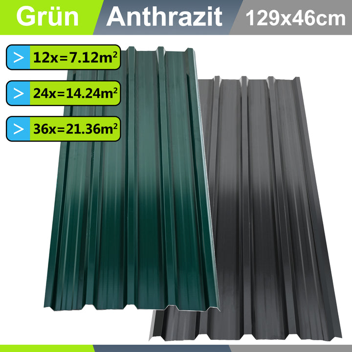 Sonnewelt Trapezblech Dachblech Verzinkt 129 x 46 cm 12X