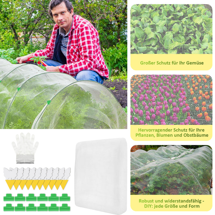 Sonnewelt Garteninsektennetz Pflanzenschutznetz 3x9m/3x10m