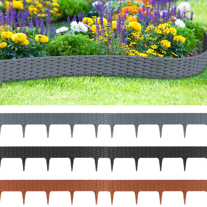 Sonnewelt Rasenkante Gartenpalisade Rattan-Optik