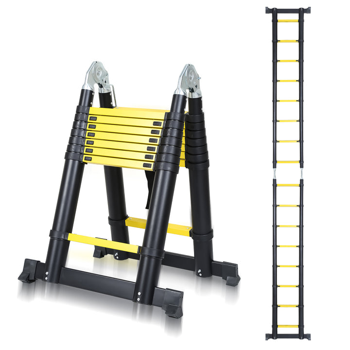 Sonnewelt Teleskopleiter Tragbar Alu Max Belastung 150 kg 3.8M (1.9+1.9M)