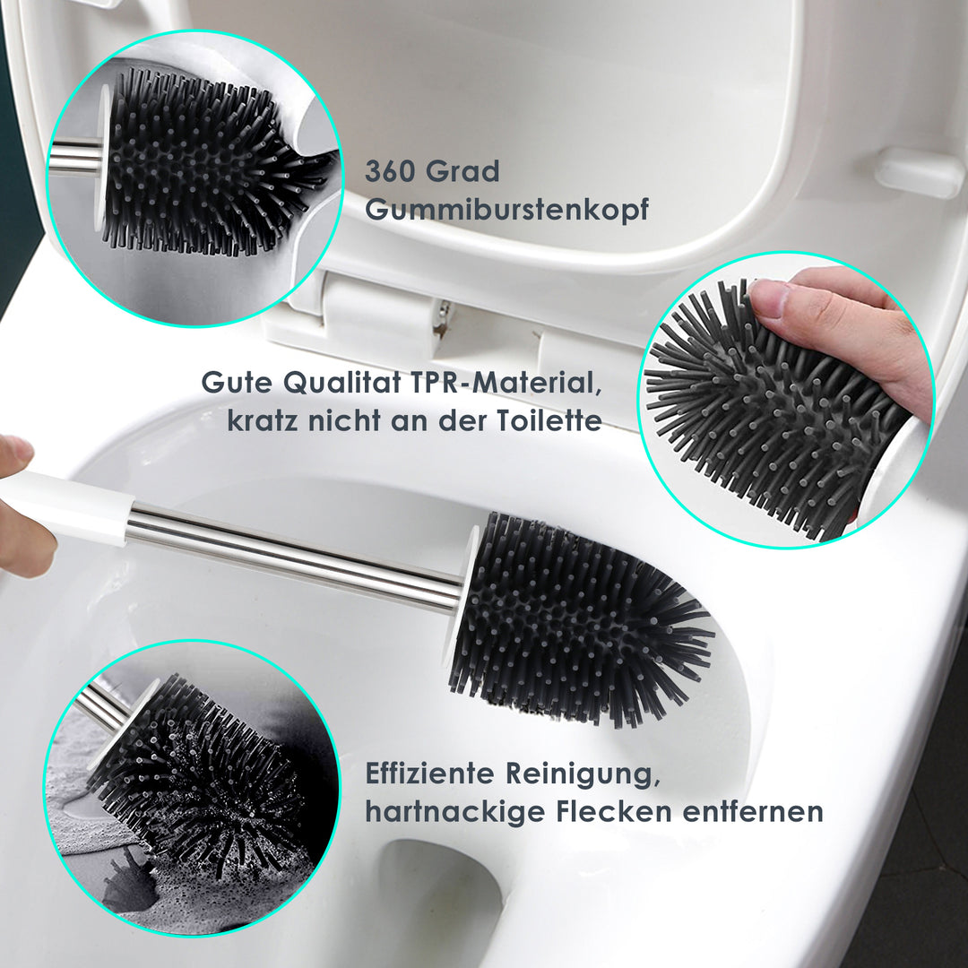 Sonnewelt Silikon Toilettenbürste Steril Edelstahl 2 in 1