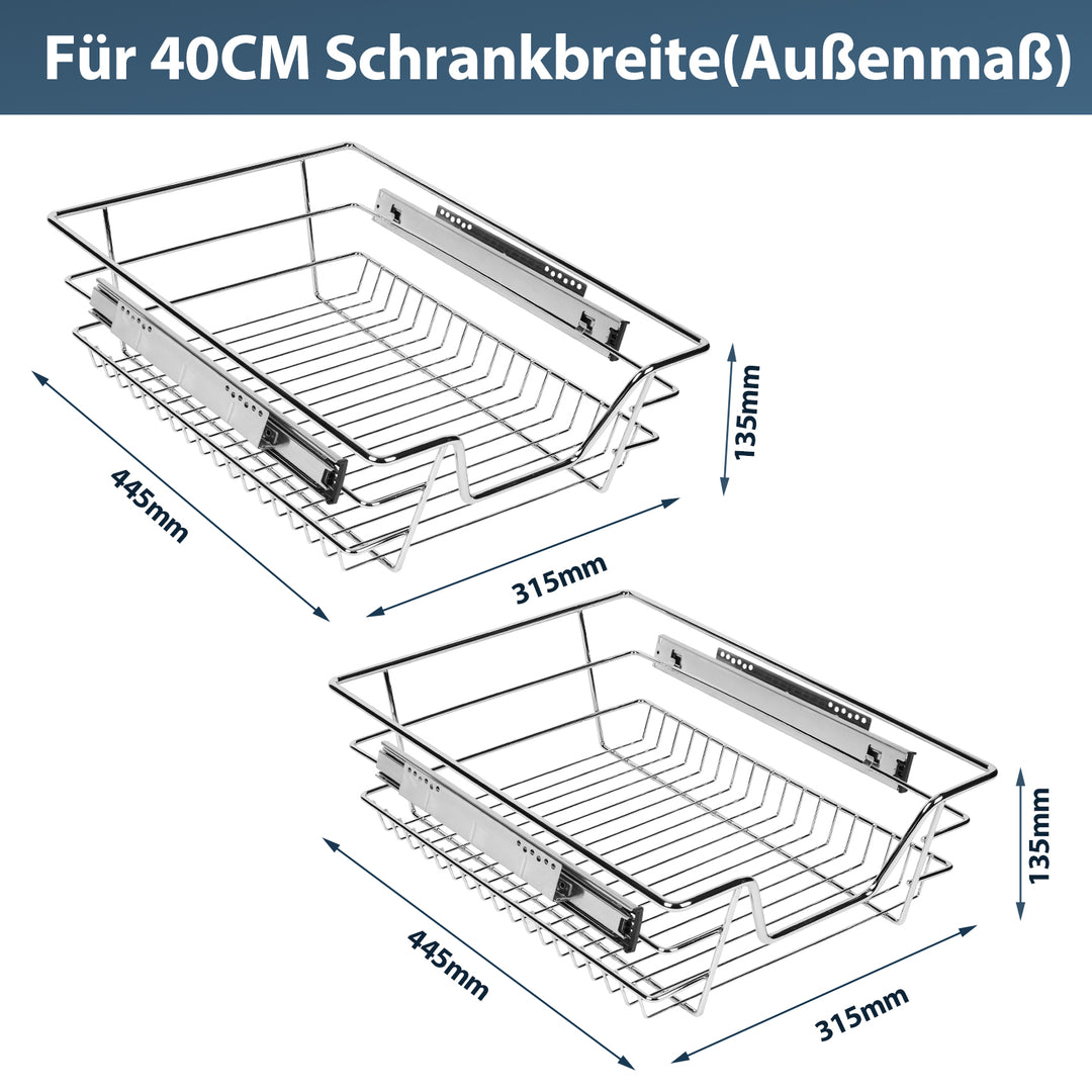 Sonnewelt Küchenschublade Teleskopschublade Metall 2 Stück