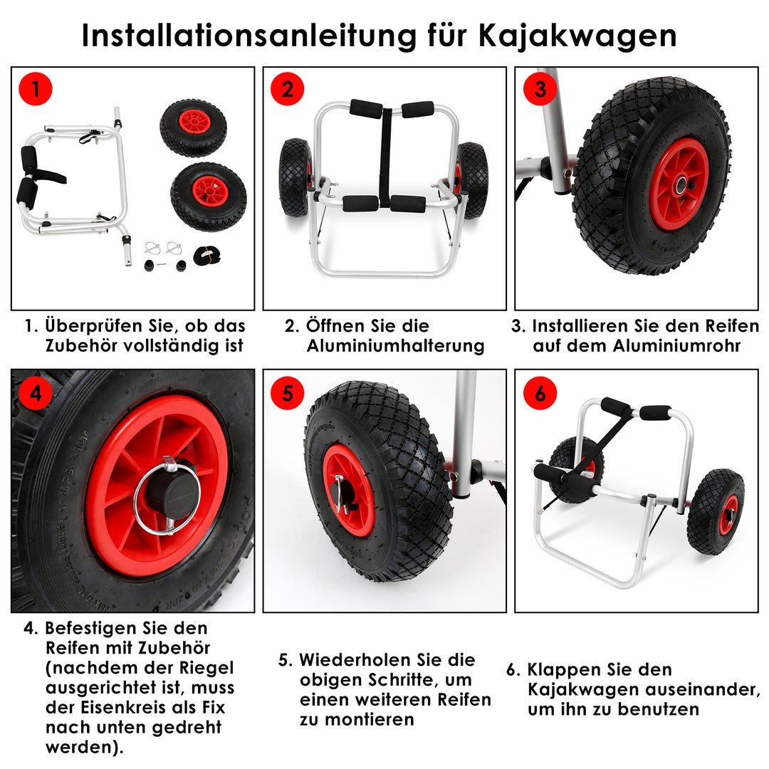 Sonnewelt Faltbarer Kajakwagen Bootswagen 75kg