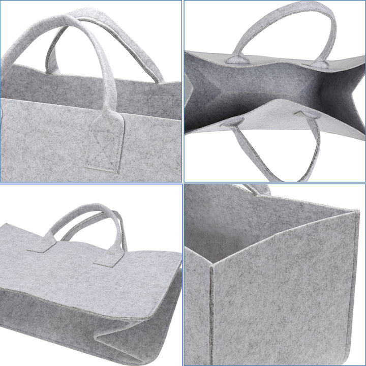Sonnewelt 2x Filztasche Kaminholztasche Brennholzkorb Faltbar 30L