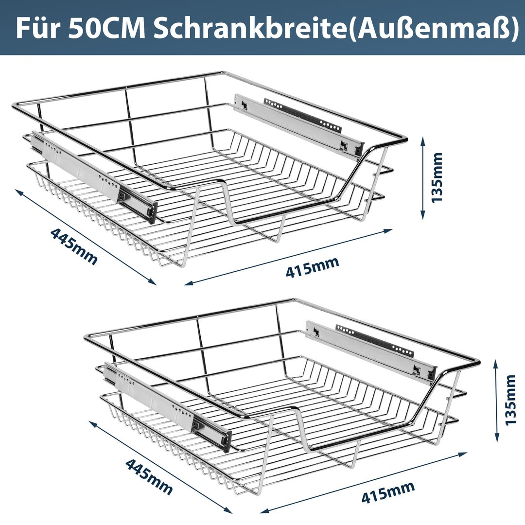 Sonnewelt Küchenschublade Teleskopschublade Metall 2 Stück