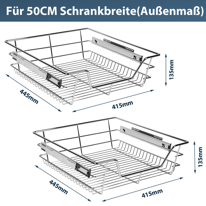 Sonnewelt Küchenschublade Teleskopschublade Metall 2 Stück