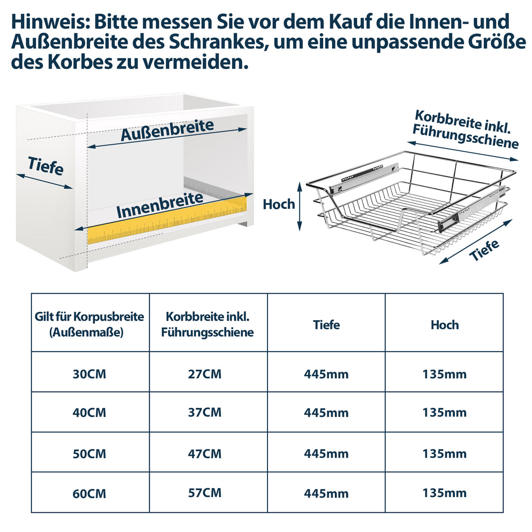 Sonnewelt Küchenschublade Teleskopschublade Metall 2 Stück