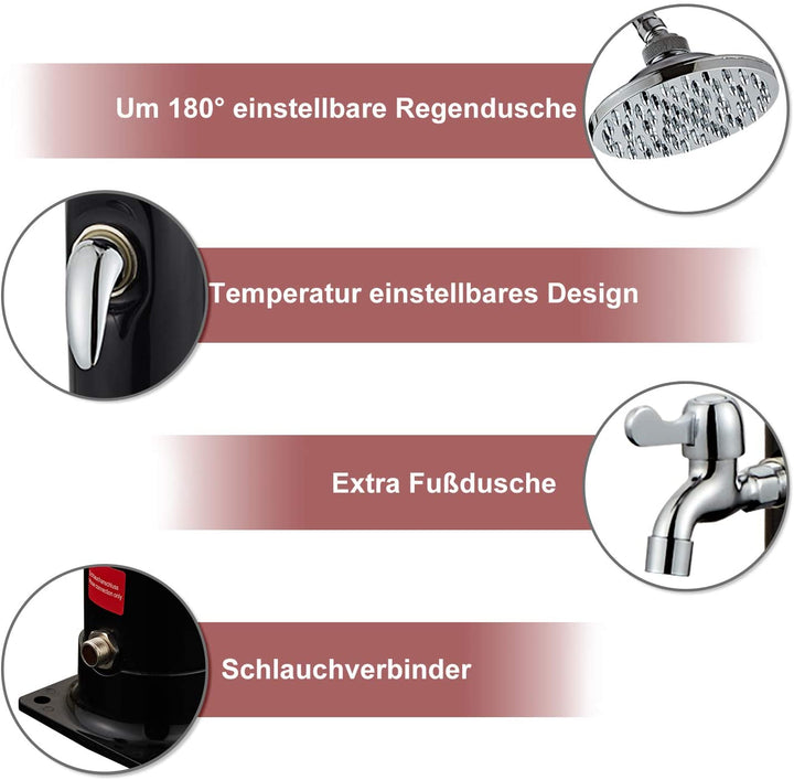 Sonnewelt 20L Solardusche mit Duschkopf