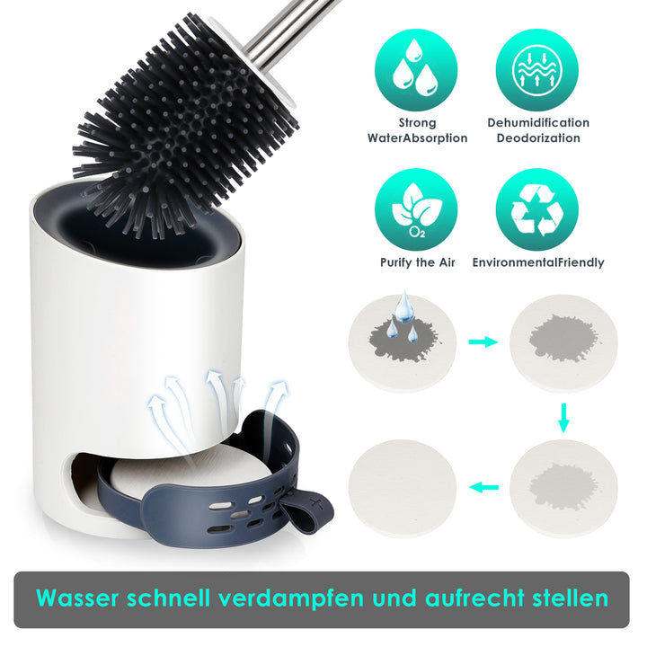Sonnewelt Silikon Toilettenbürste Steril Edelstahl 2 in 1