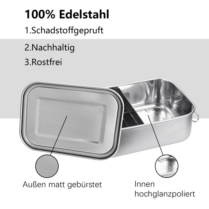 Sonnewelt Brotdose frei BPA Lunchbox Edelstahl 800/1200/1400ml