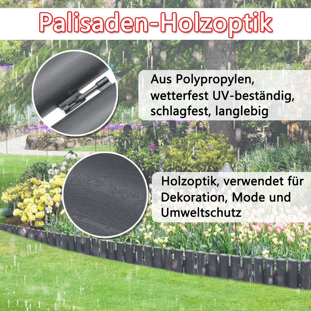 Sonnewelt Kunststoff Rasenkante Holz Optik