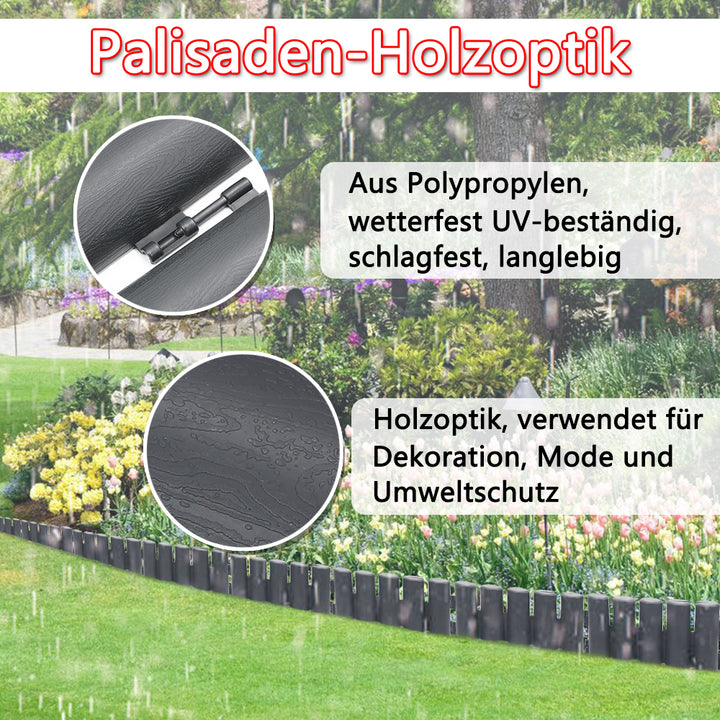 Sonnewelt Kunststoff Rasenkante Holz Optik