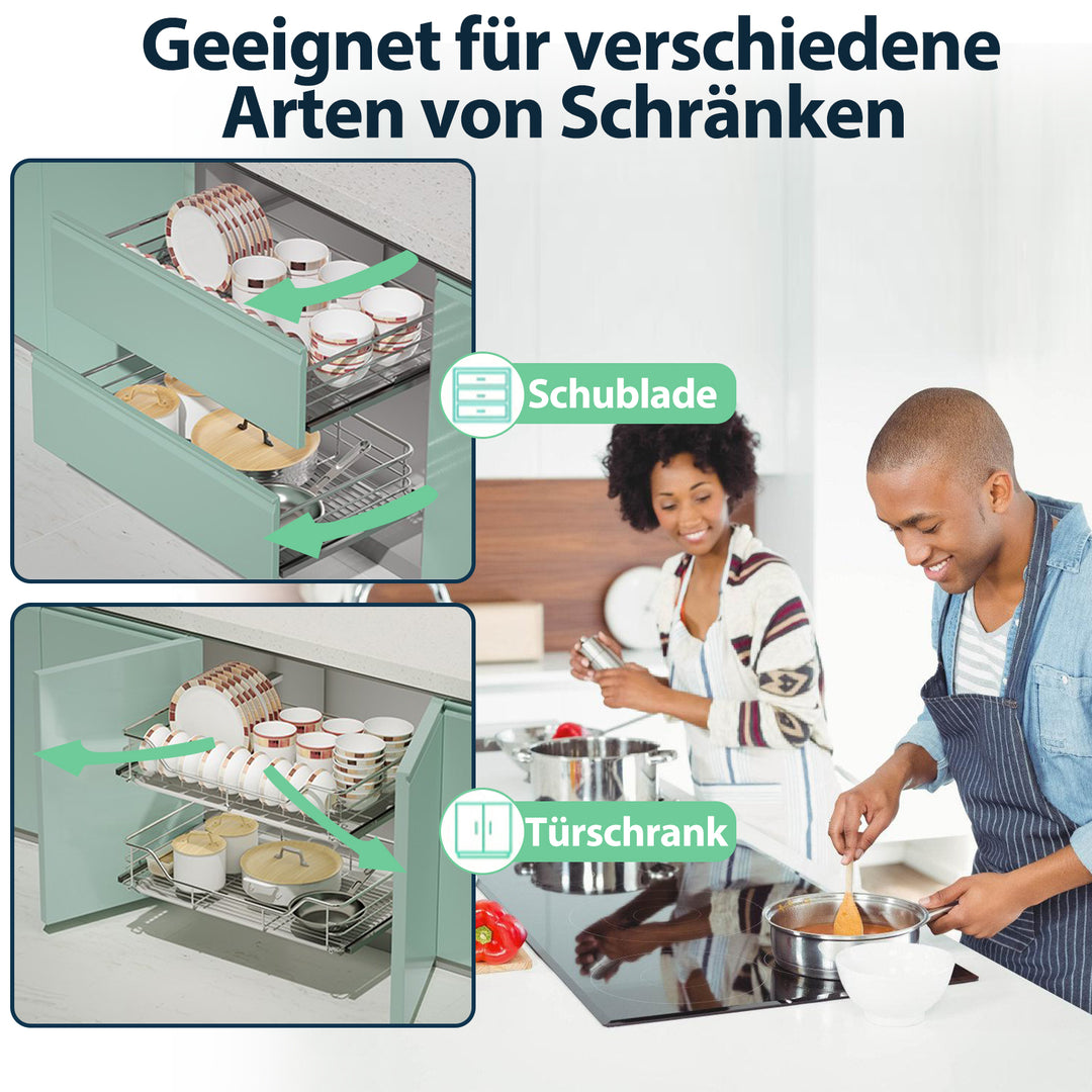 Sonnewelt Küchenschublade Teleskopschublade Metall 2 Stück