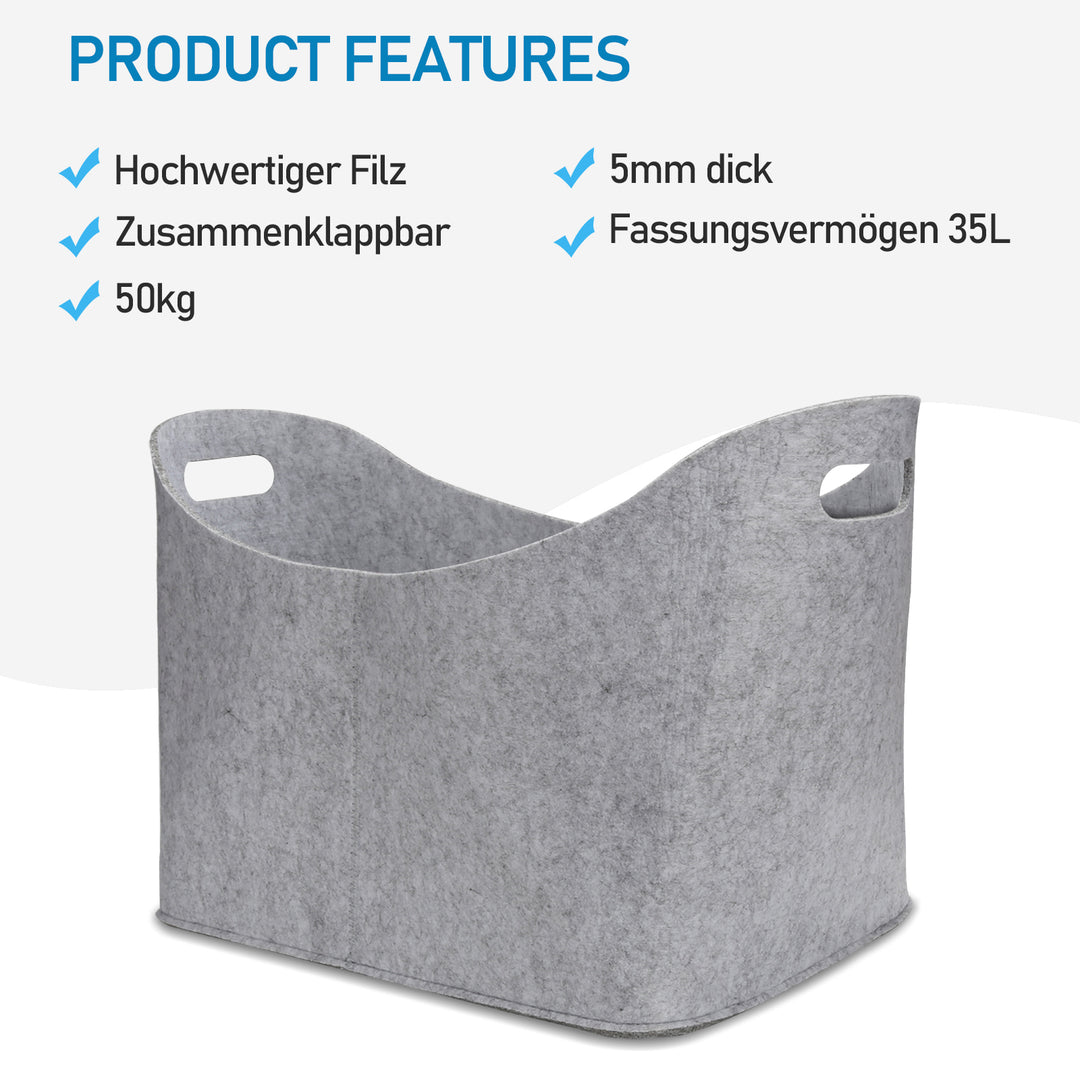 Sonnewelt Feuerholzkorb Kaminholz Filztasche 60L