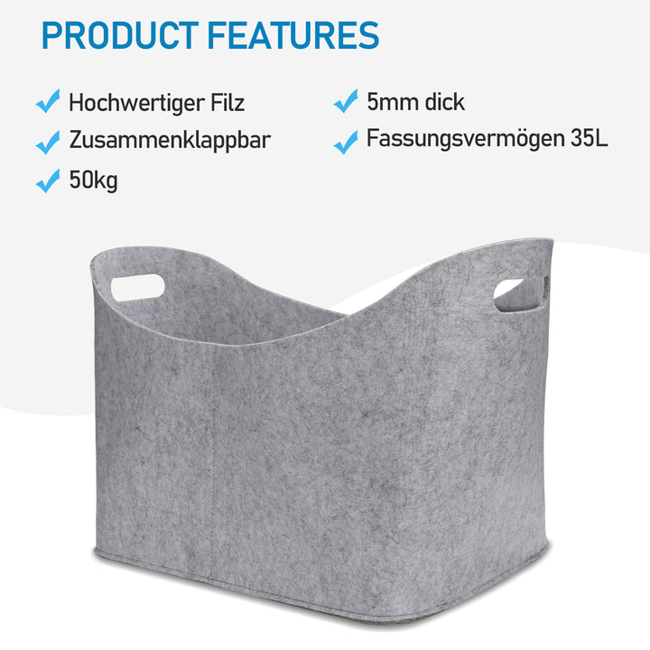 Sonnewelt Feuerholzkorb Kaminholz Filztasche 60L