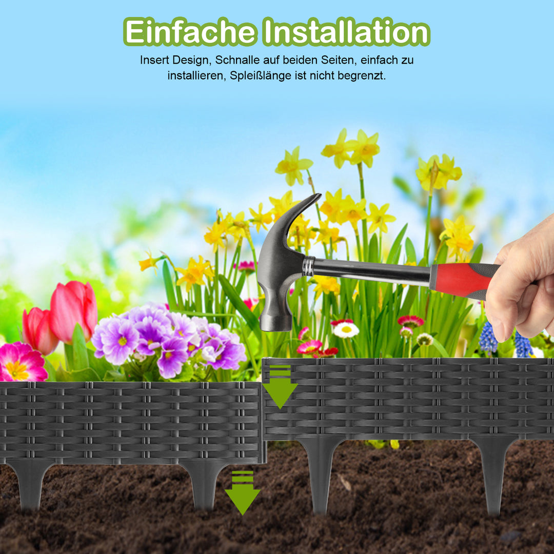 Sonnewelt Rasenkante Gartenpalisade Rattan-Optik