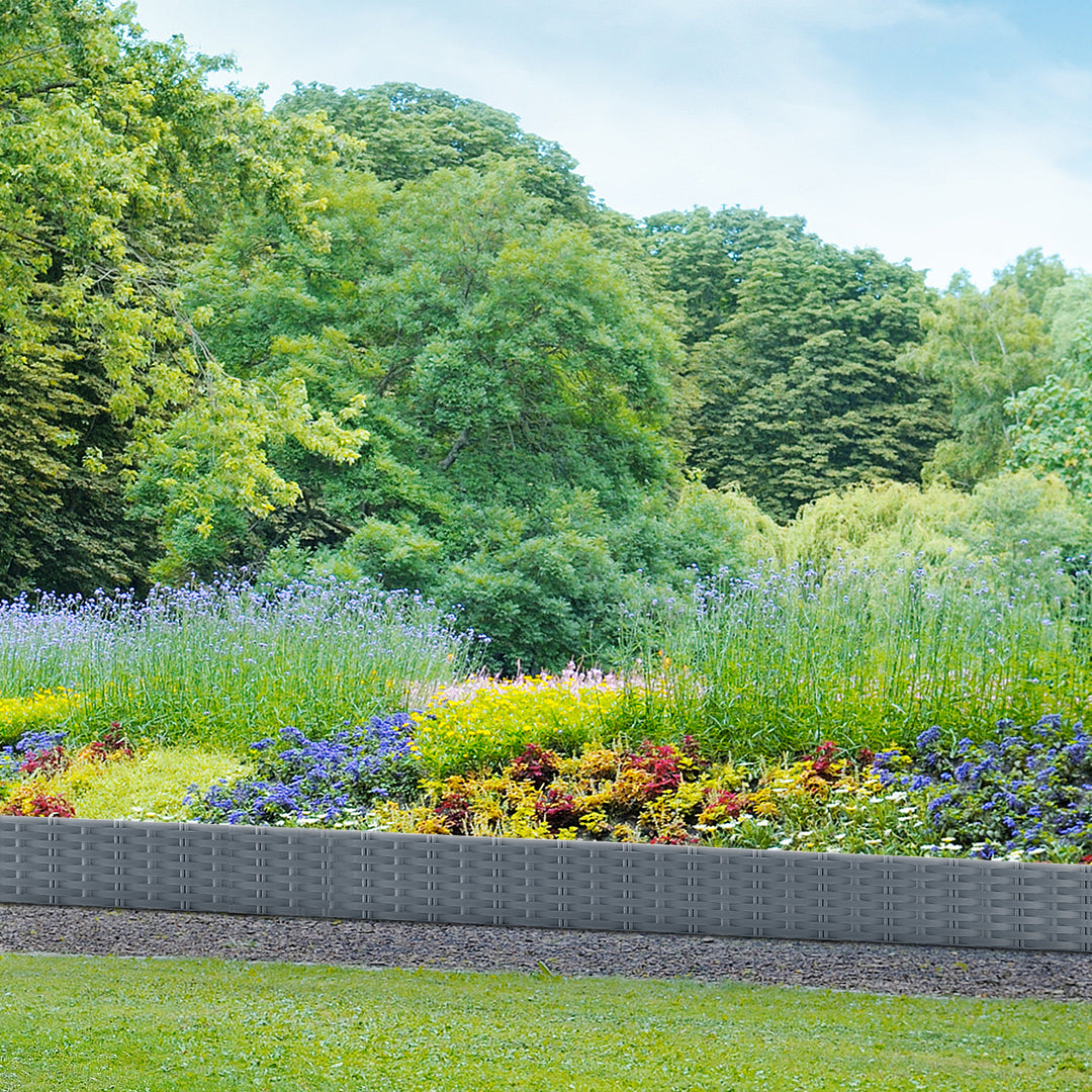 Sonnewelt Rasenkante Gartenpalisade Rattan-Optik