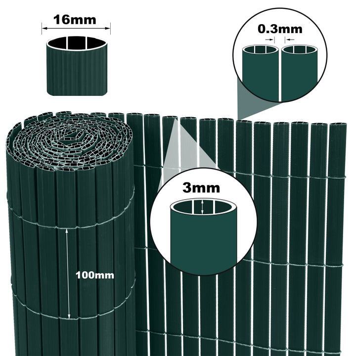 Sonnewelt PVC Sichtschutzmatte mit Kabelbindern Doppelte Verstärkung