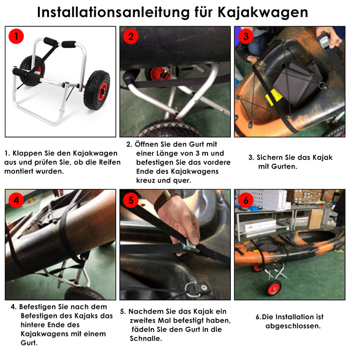 Sonnewelt Faltbarer Kajakwagen Bootswagen 75kg