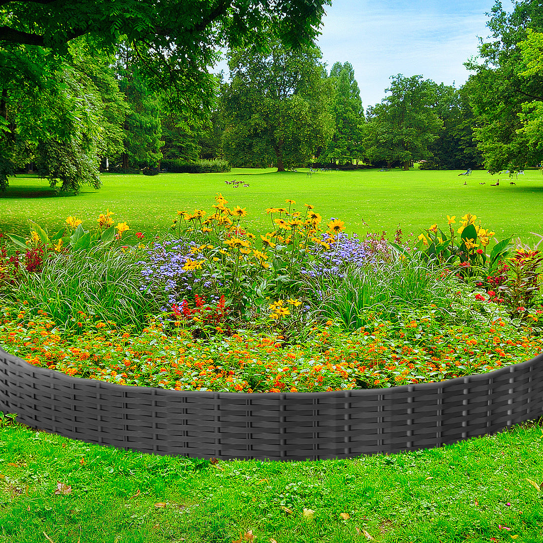 Sonnewelt Rasenkante Gartenpalisade Rattan-Optik