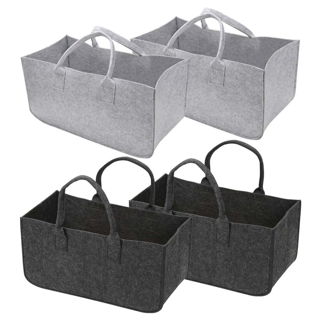 Sonnewelt 2x Filztasche Kaminholztasche Brennholzkorb Faltbar 30L