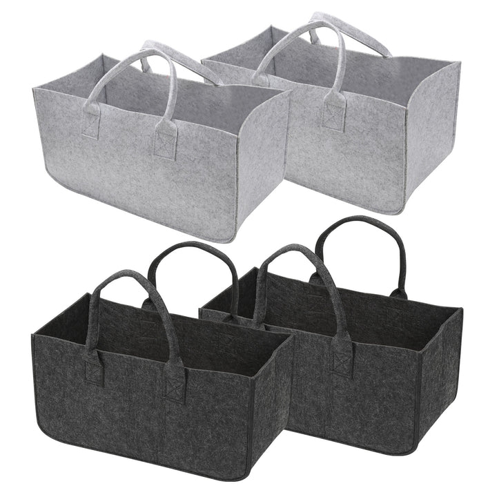 Sonnewelt 2x Filztasche Kaminholztasche Brennholzkorb Faltbar 30L