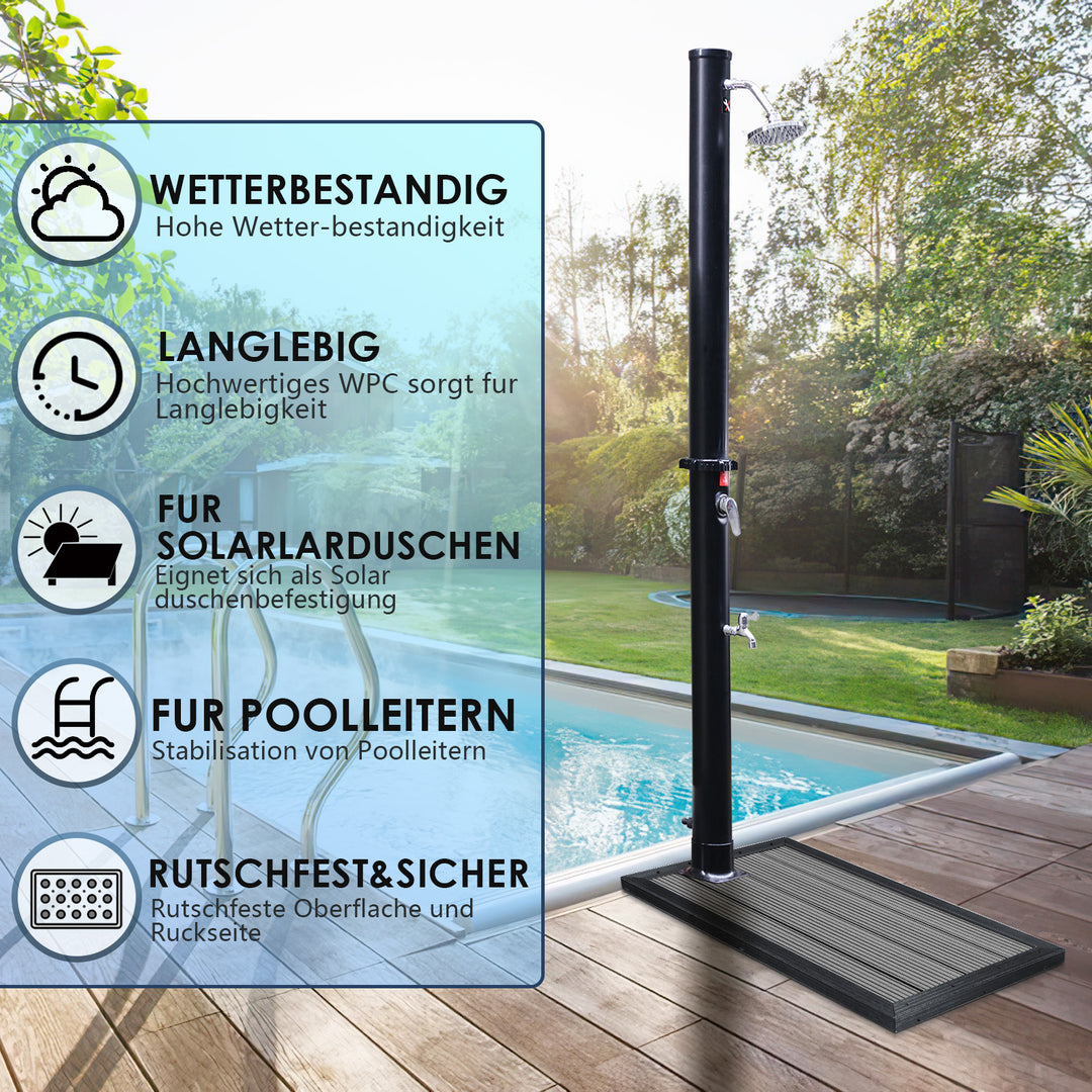 Sonnewelt WPC Bodenplatte für Pooldusche Anti Rutsch