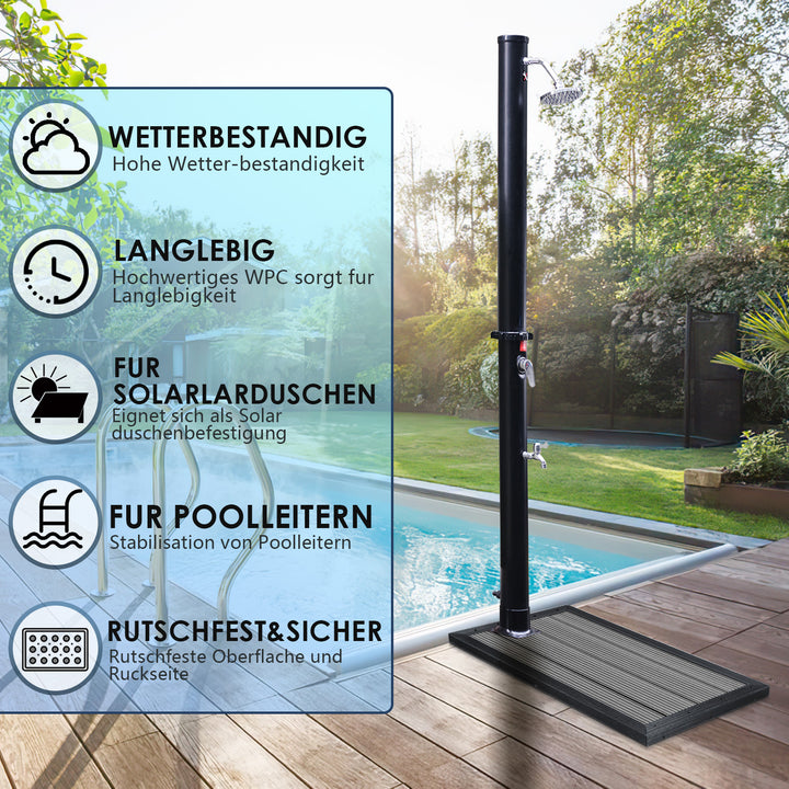 Sonnewelt WPC Bodenplatte für Pooldusche Anti Rutsch