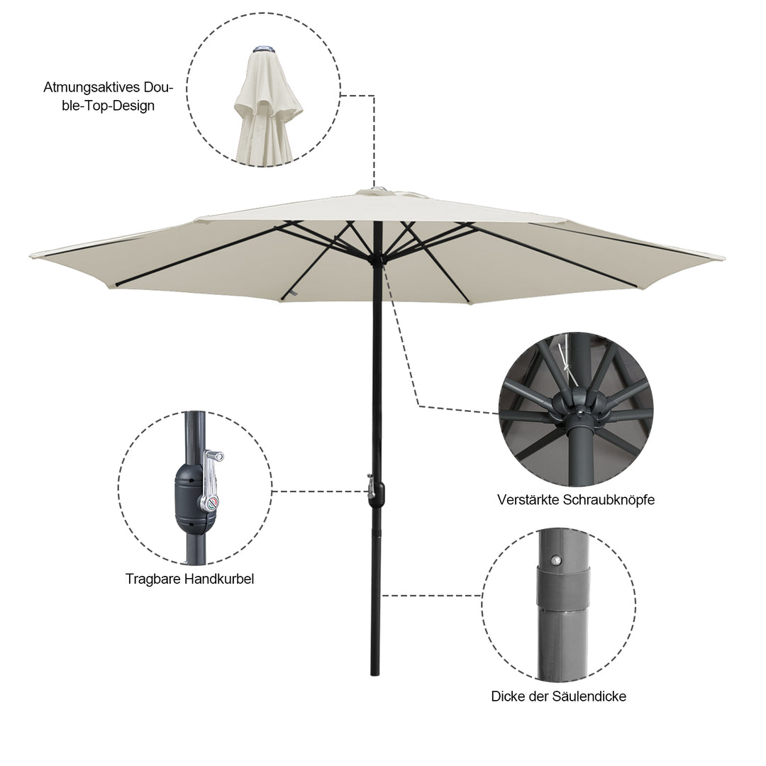 Sonnewelt Sonnenschirm Gartenschirm 3.5m Outdoor