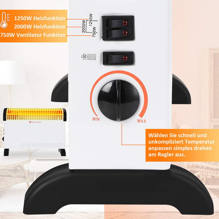 Sonnewelt 2000W Elektroheizung Konvektor Heizung mit Thermostat