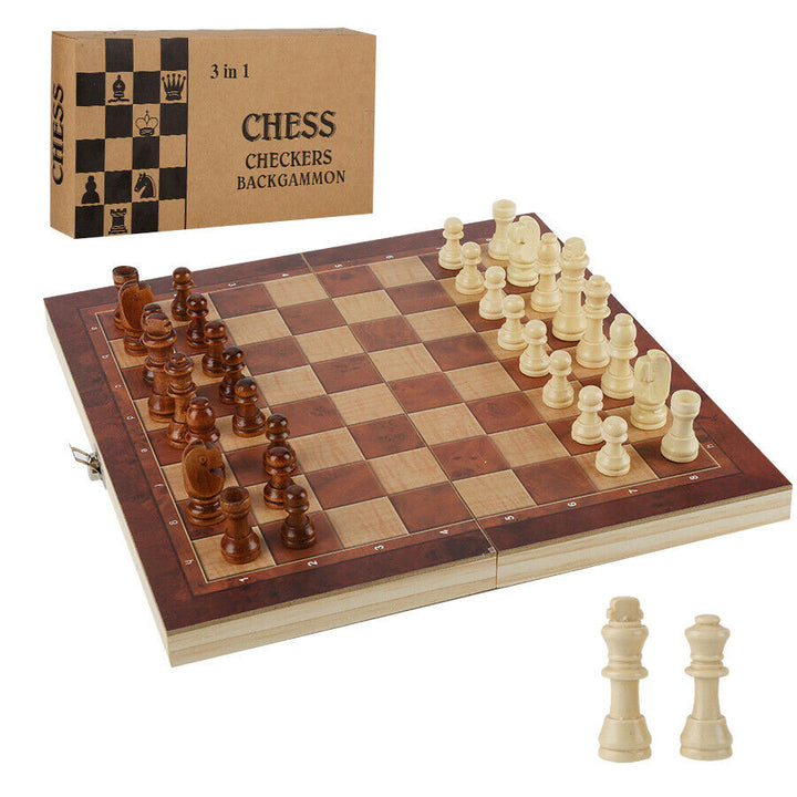 Sonnewelt Schachspiel 3 in 1 Faltbares Schachbrett 29x29CM